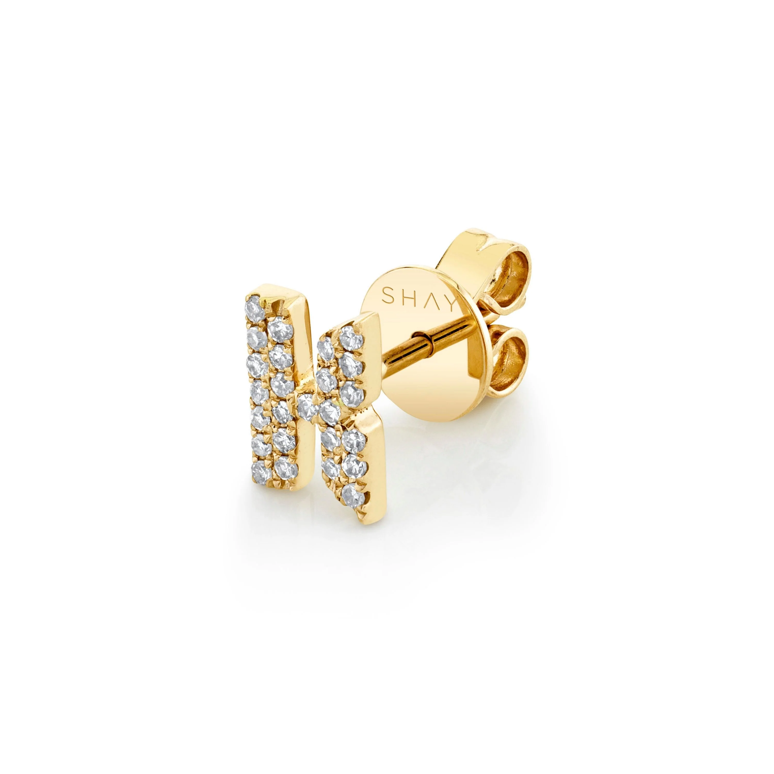 DIAMOND SINGLE PAVE INITIAL STUD - Image 3