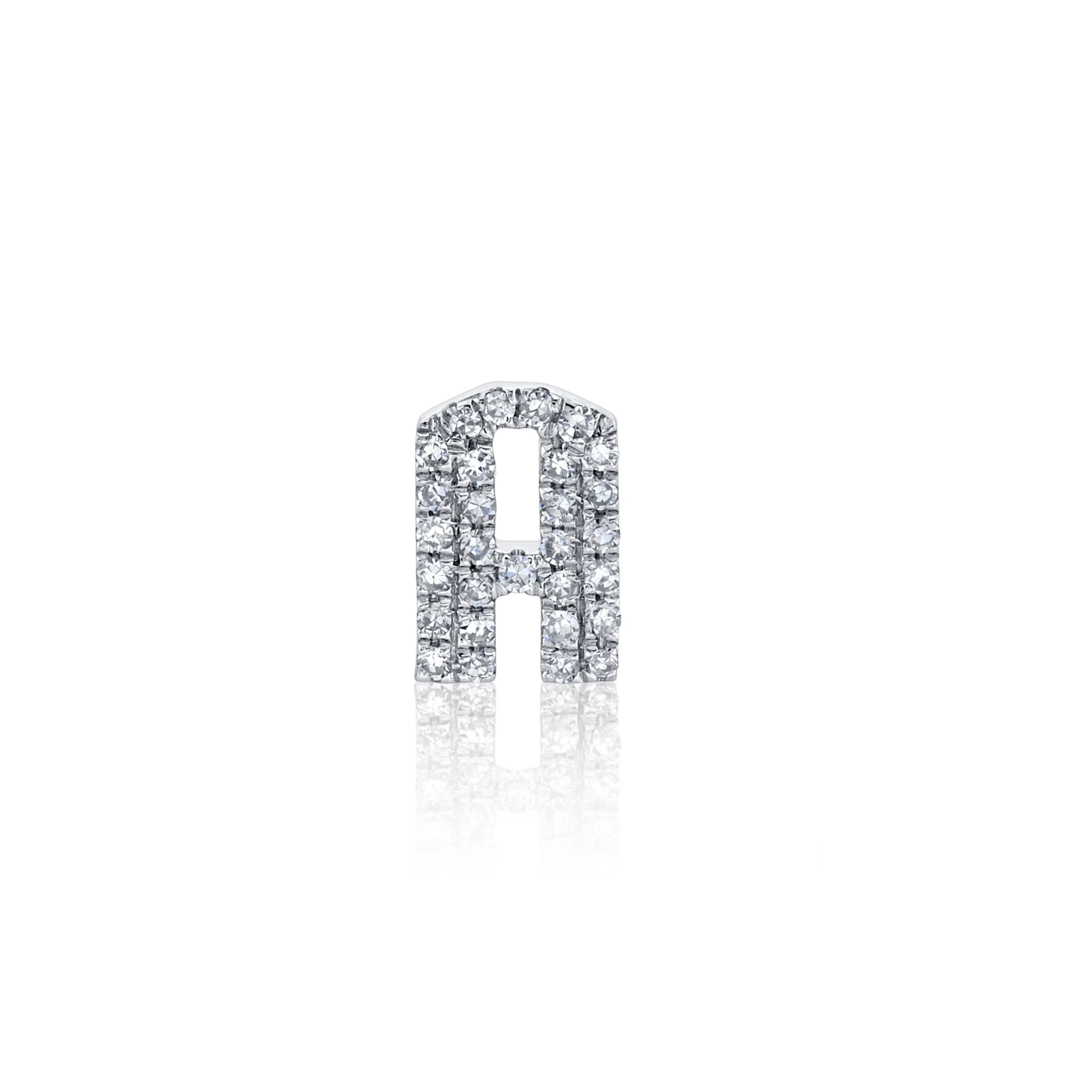 DIAMOND SINGLE PAVE INITIAL STUD - Image 4