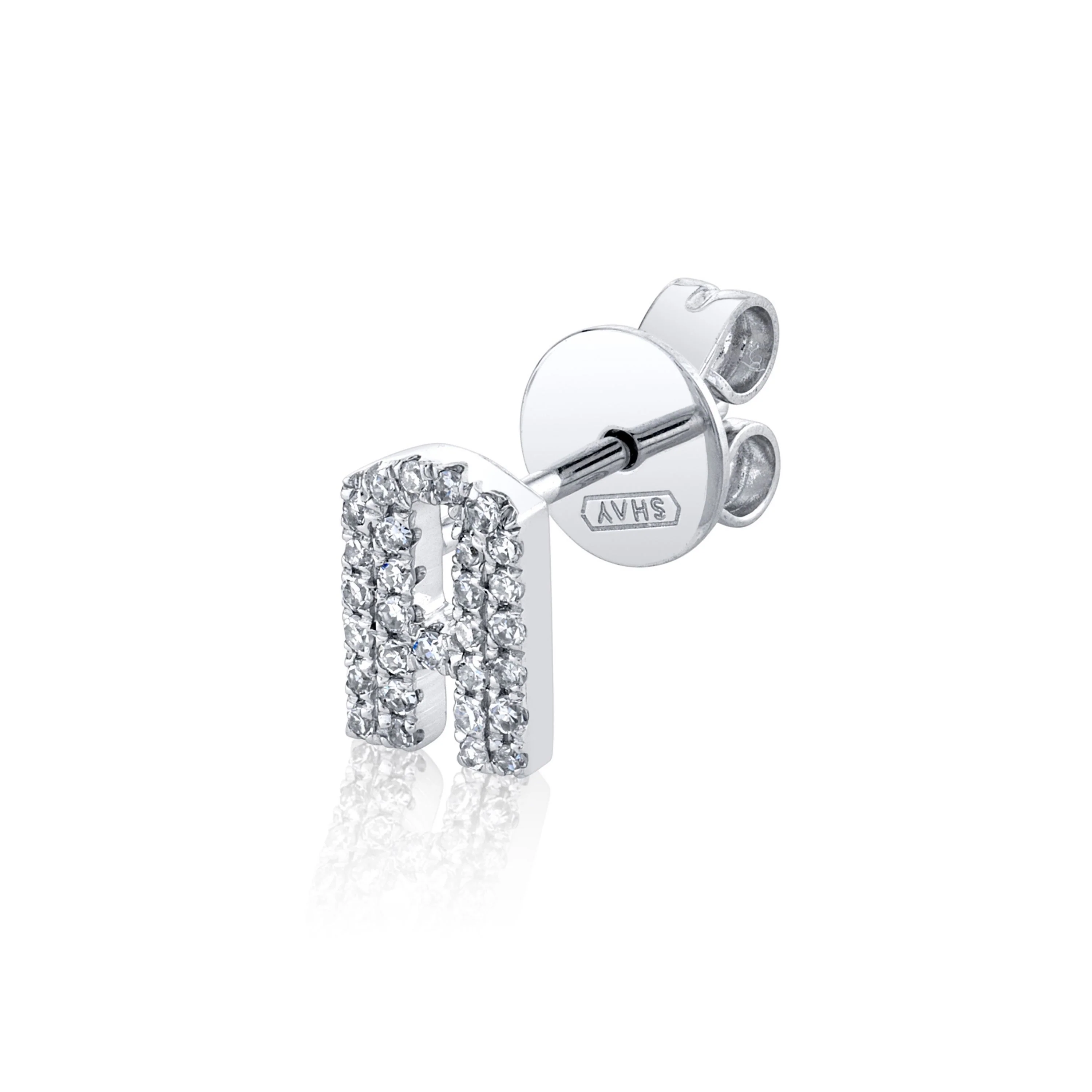 DIAMOND SINGLE PAVE INITIAL STUD - Image 5