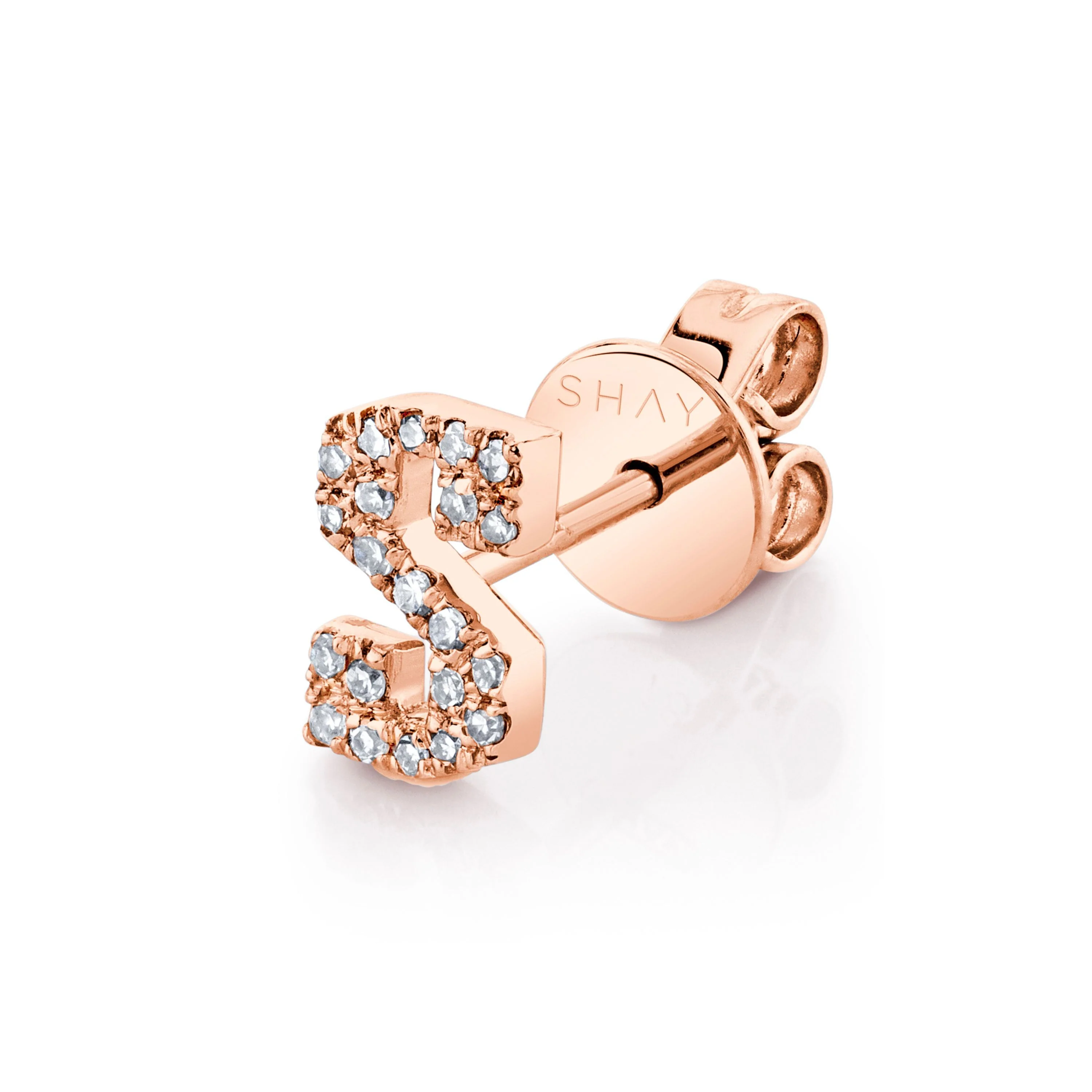DIAMOND SINGLE PAVE INITIAL STUD - Image 7