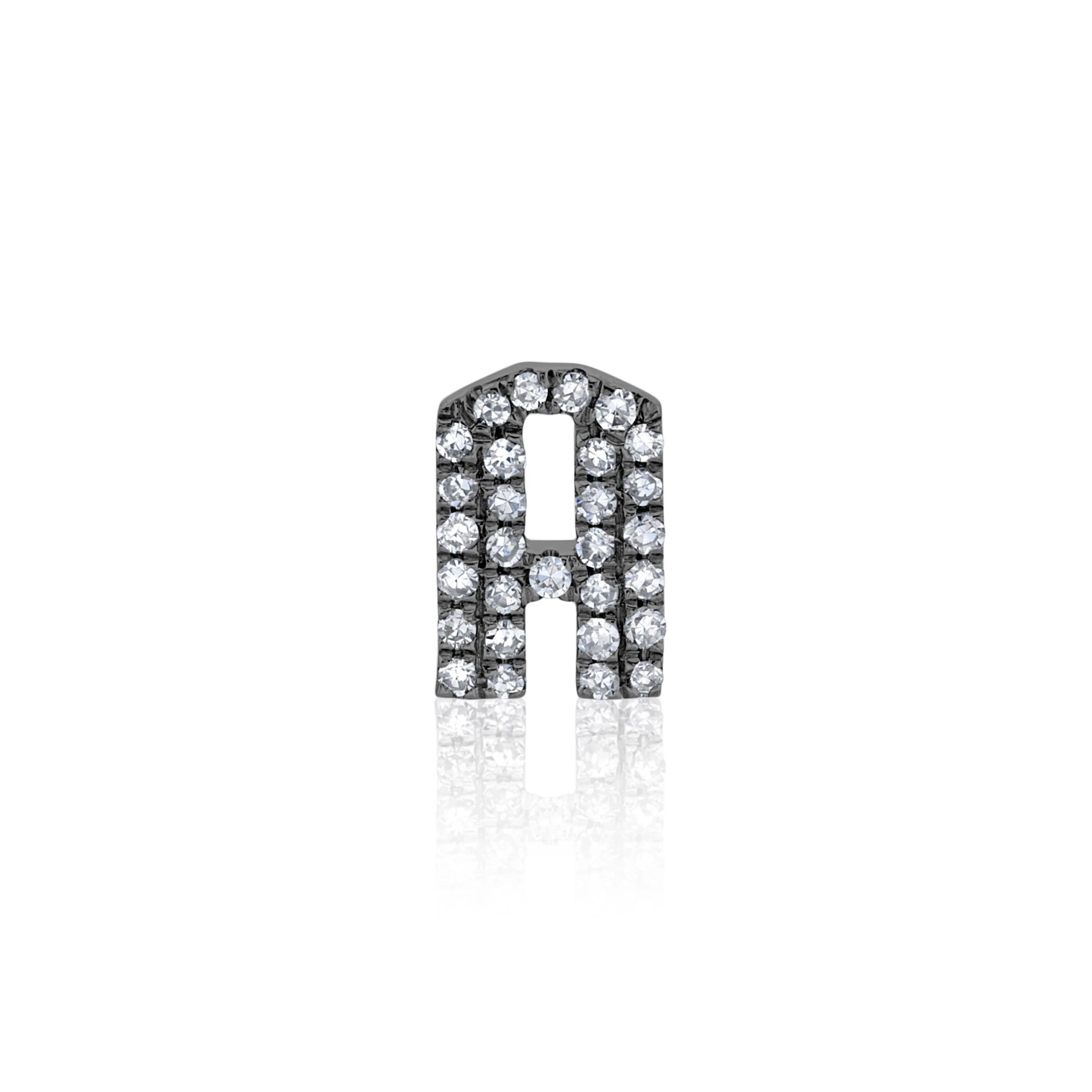 DIAMOND SINGLE PAVE INITIAL STUD - Image 8