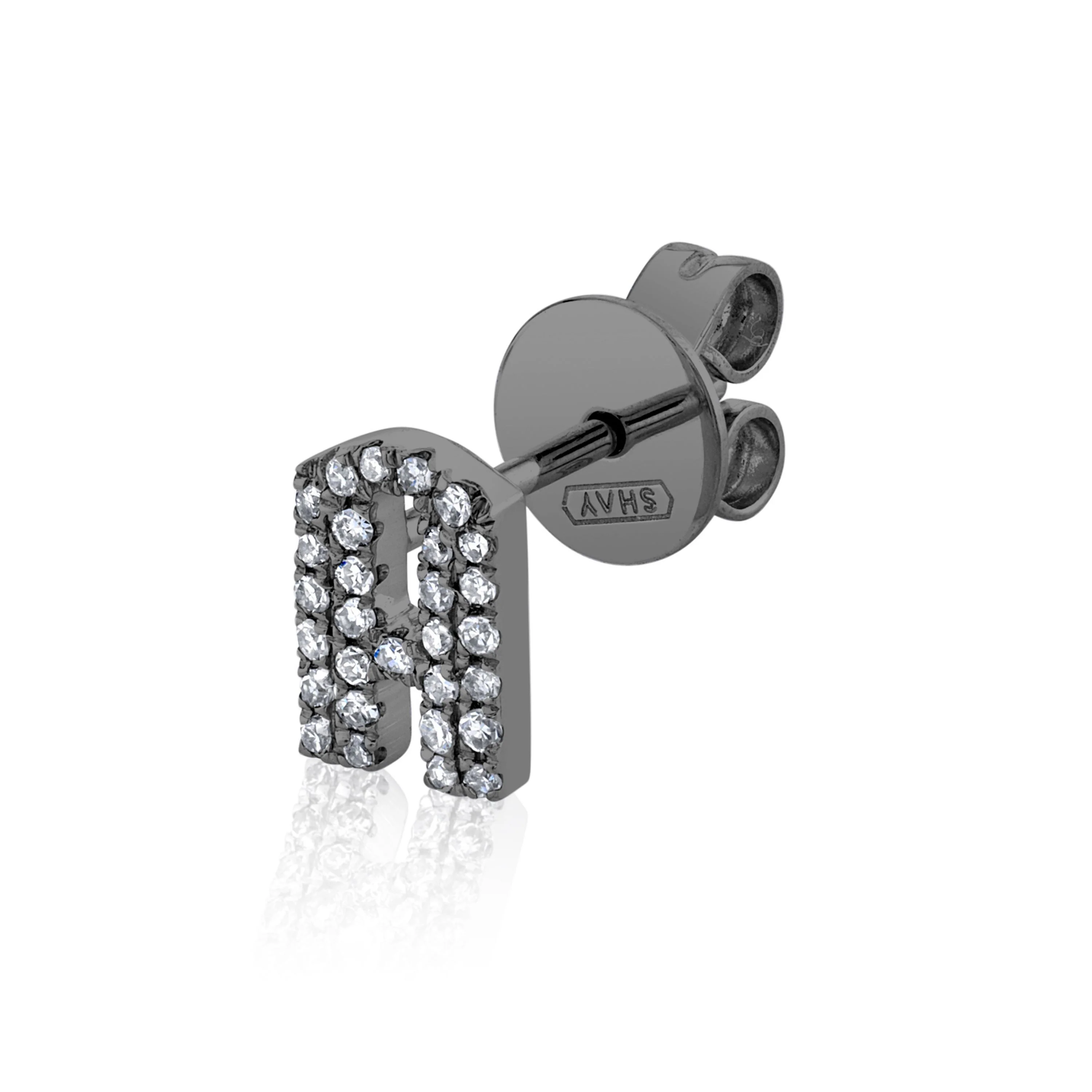 DIAMOND SINGLE PAVE INITIAL STUD - Image 9