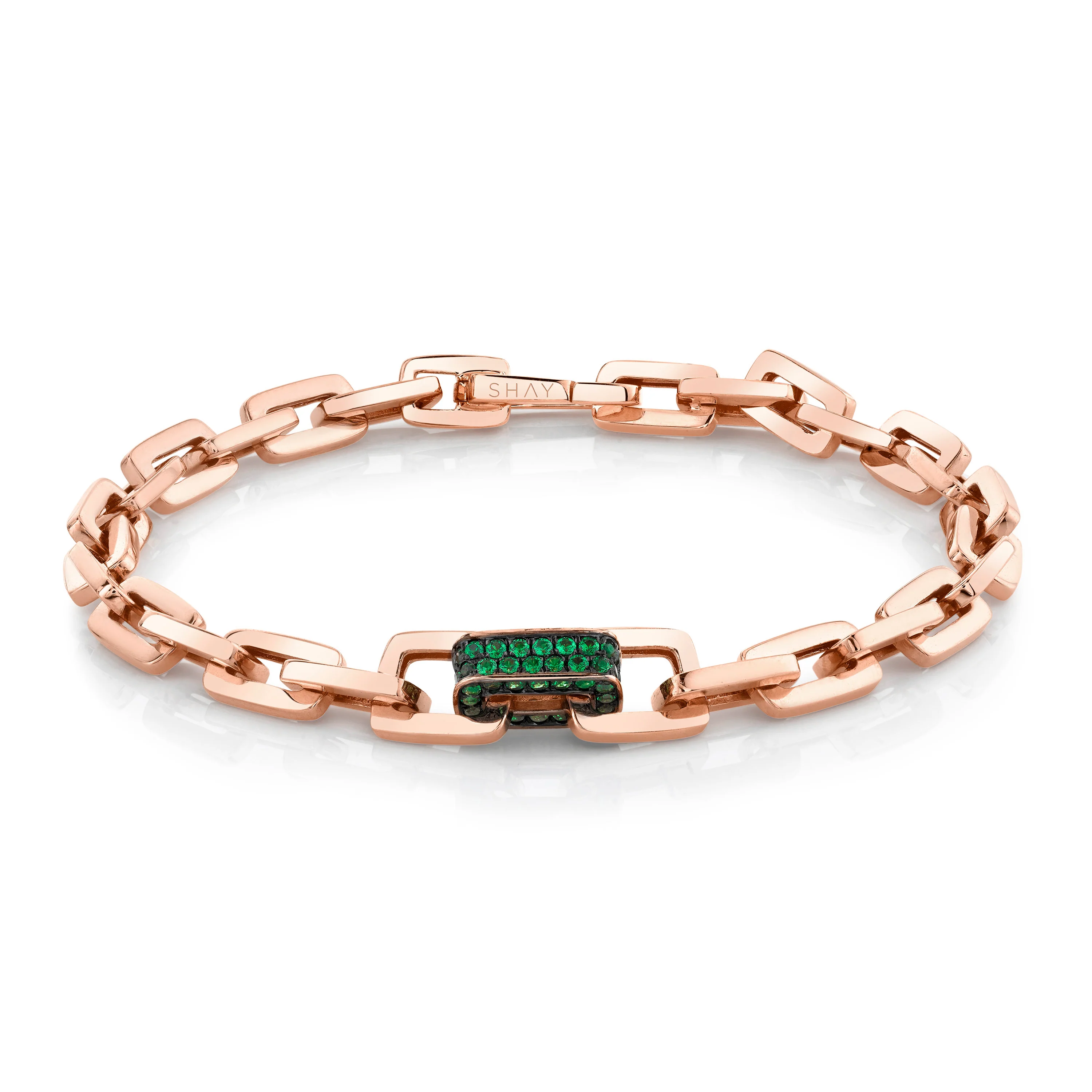 GREEN GARNET SINGLE DECO LINK BRACELET - Image 3