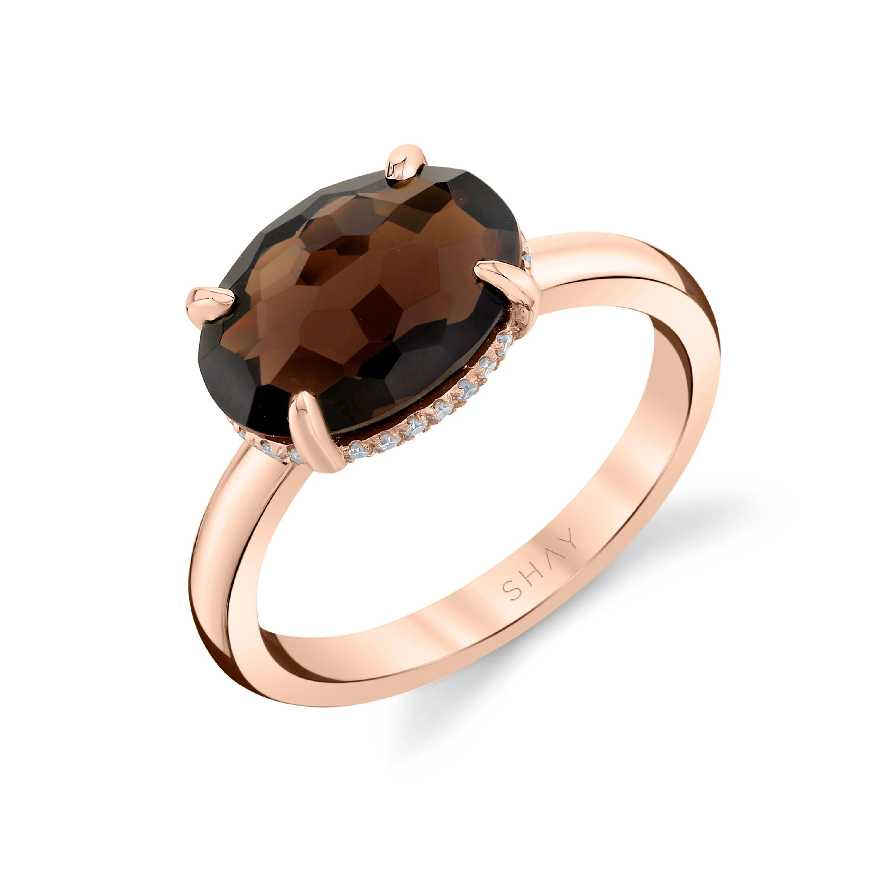 SMOKY QUARTZ & DIAMOND GEM RING - Image 4