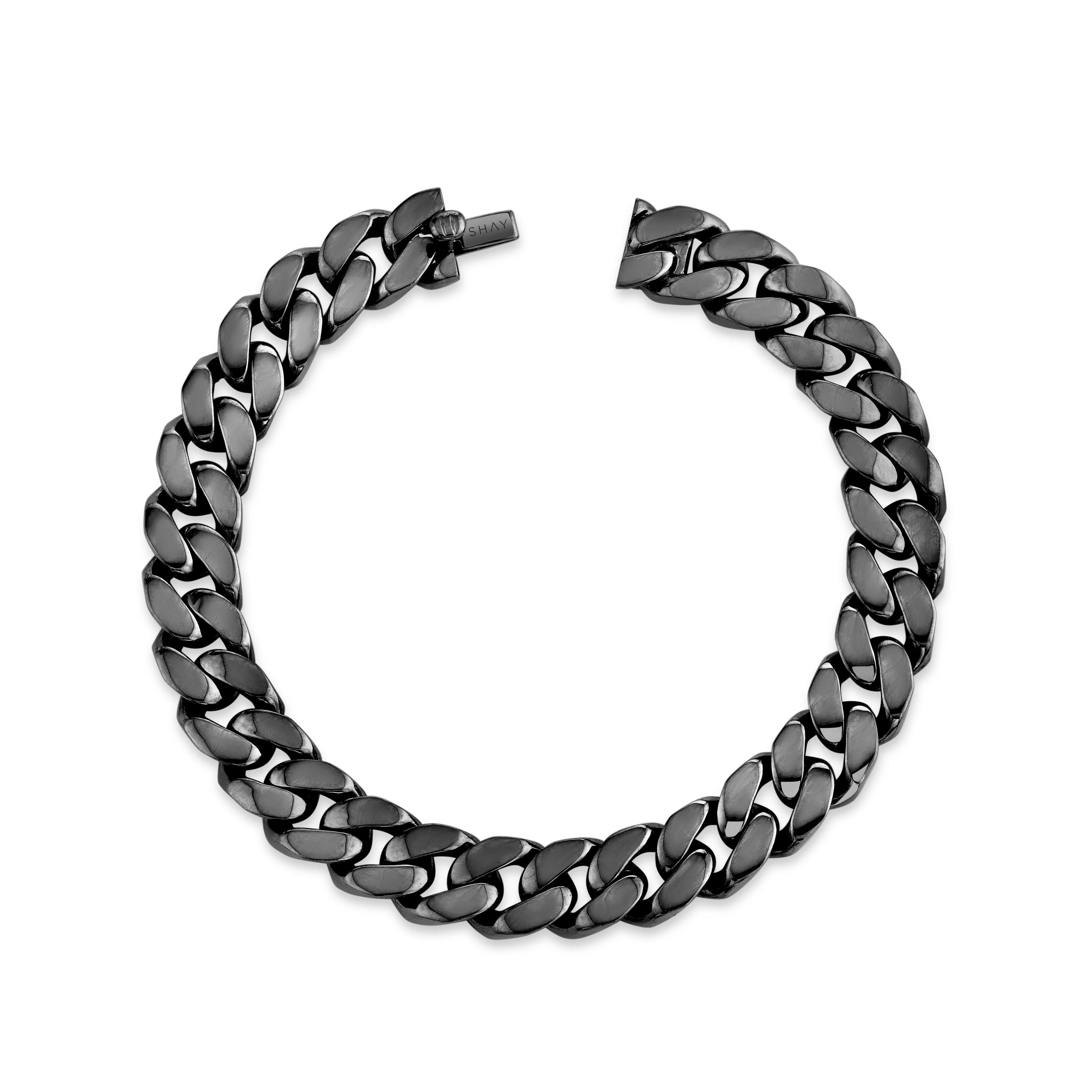 MEN'S SOLID GOLD FLAT LINK BRACELET - Image 4