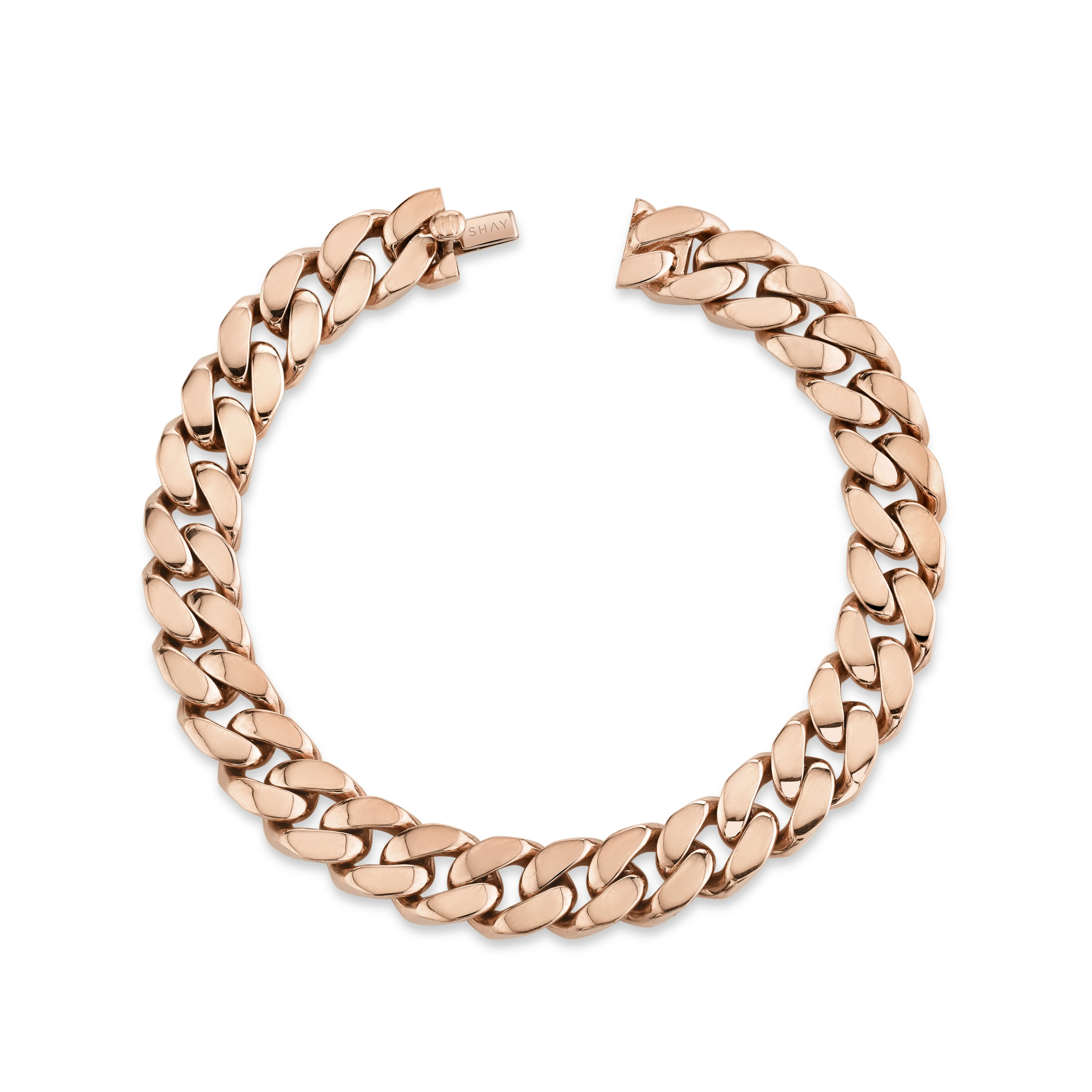 MEN'S SOLID GOLD FLAT LINK BRACELET - Image 5