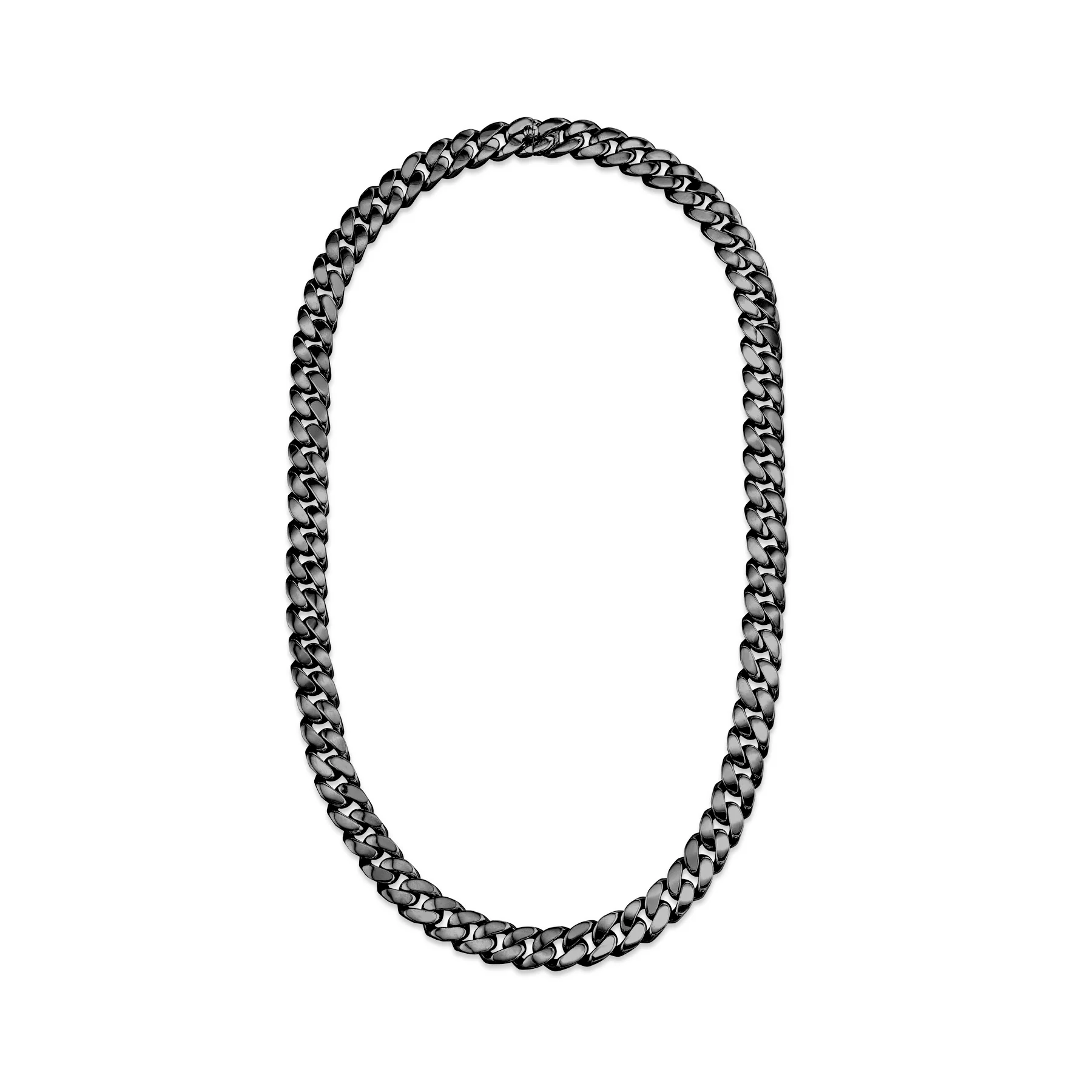 MEN'S SOLID GOLD FLAT LINK NECKLACE - Image 3