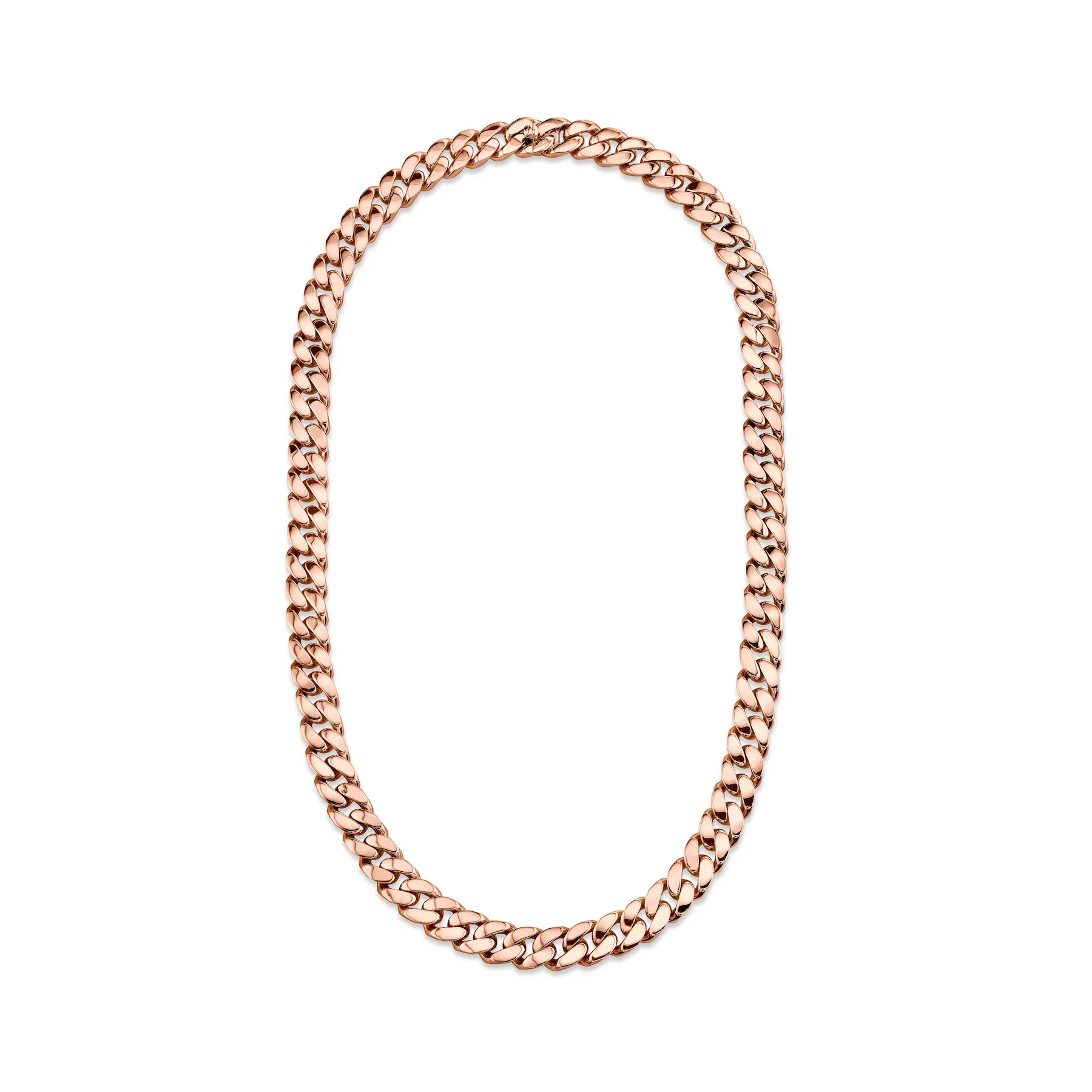 MEN'S SOLID GOLD FLAT LINK NECKLACE - Image 4