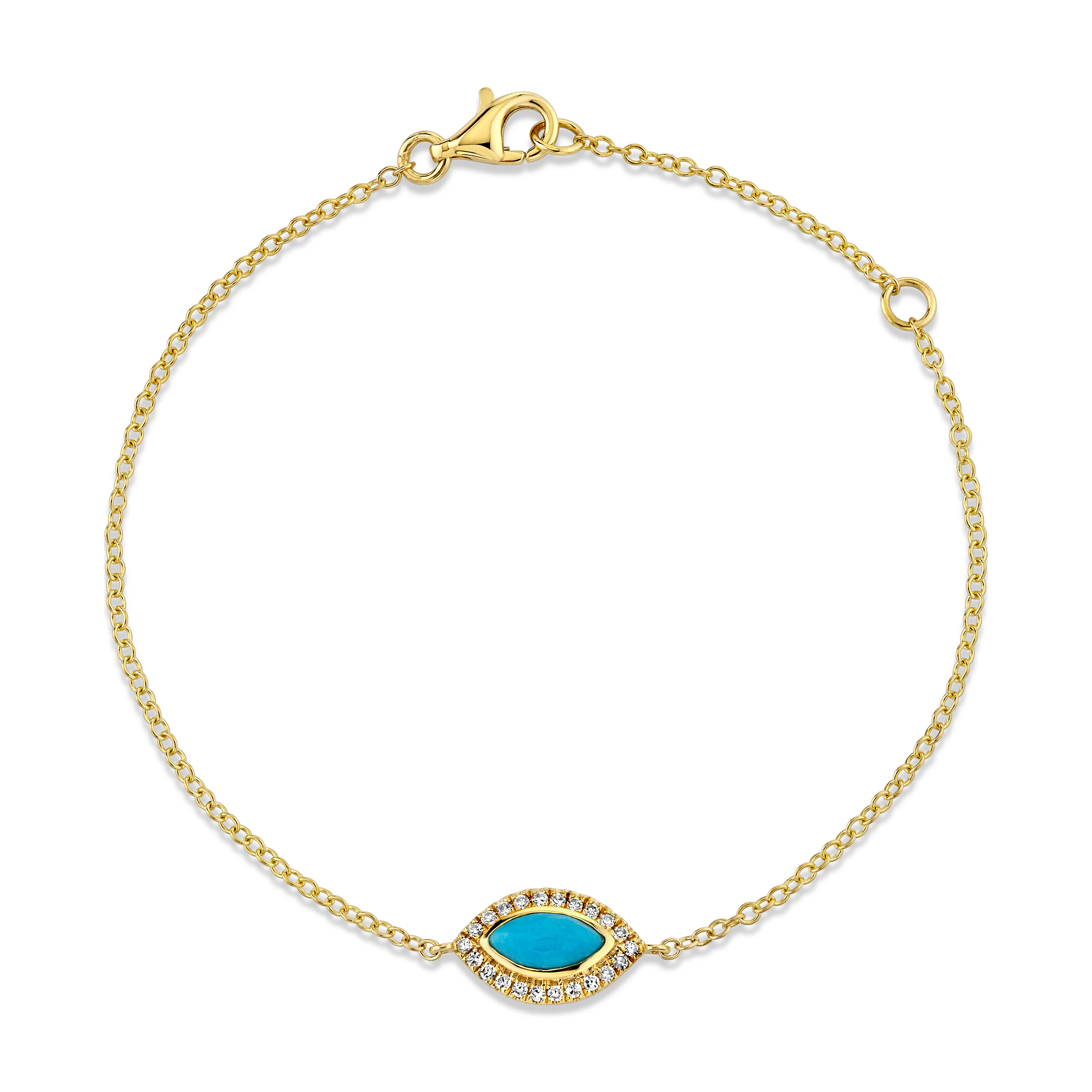 TURQUOISE & DIAMOND MINI EVIL EYE BRACELET - Image 2