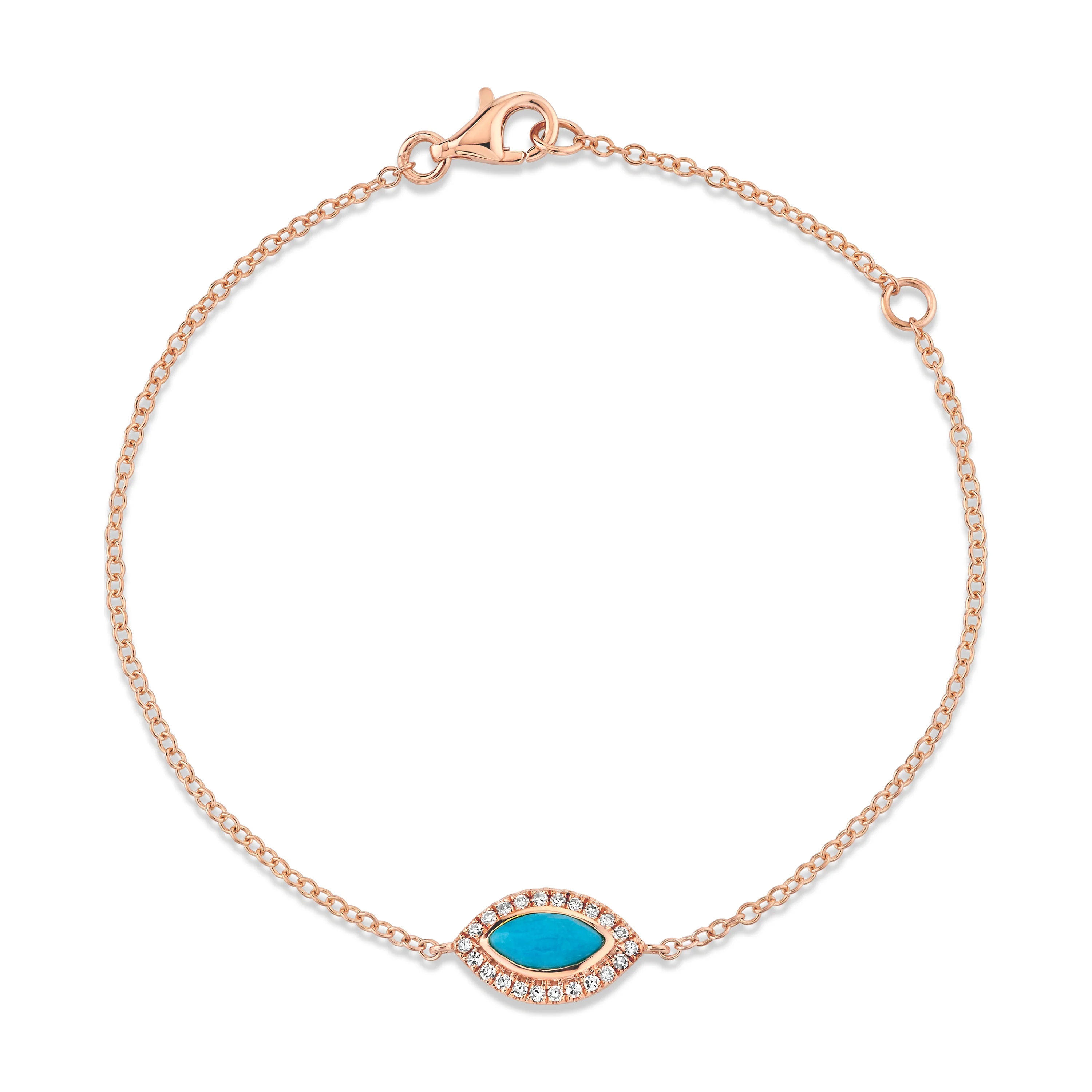 TURQUOISE & DIAMOND MINI EVIL EYE BRACELET - Image 4
