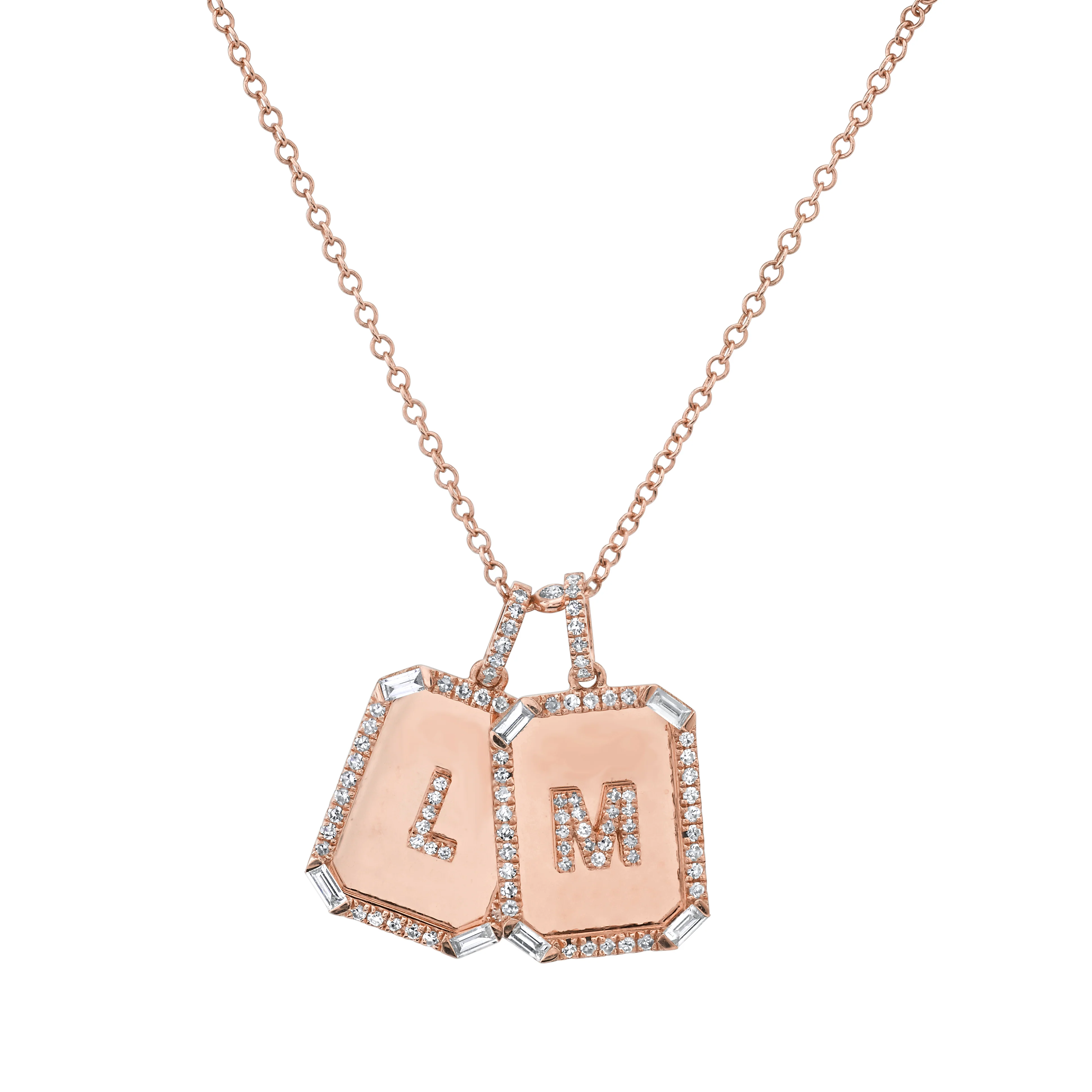 TWIN INITIAL MINI NAMEPLATE NECKLACE - Image 2