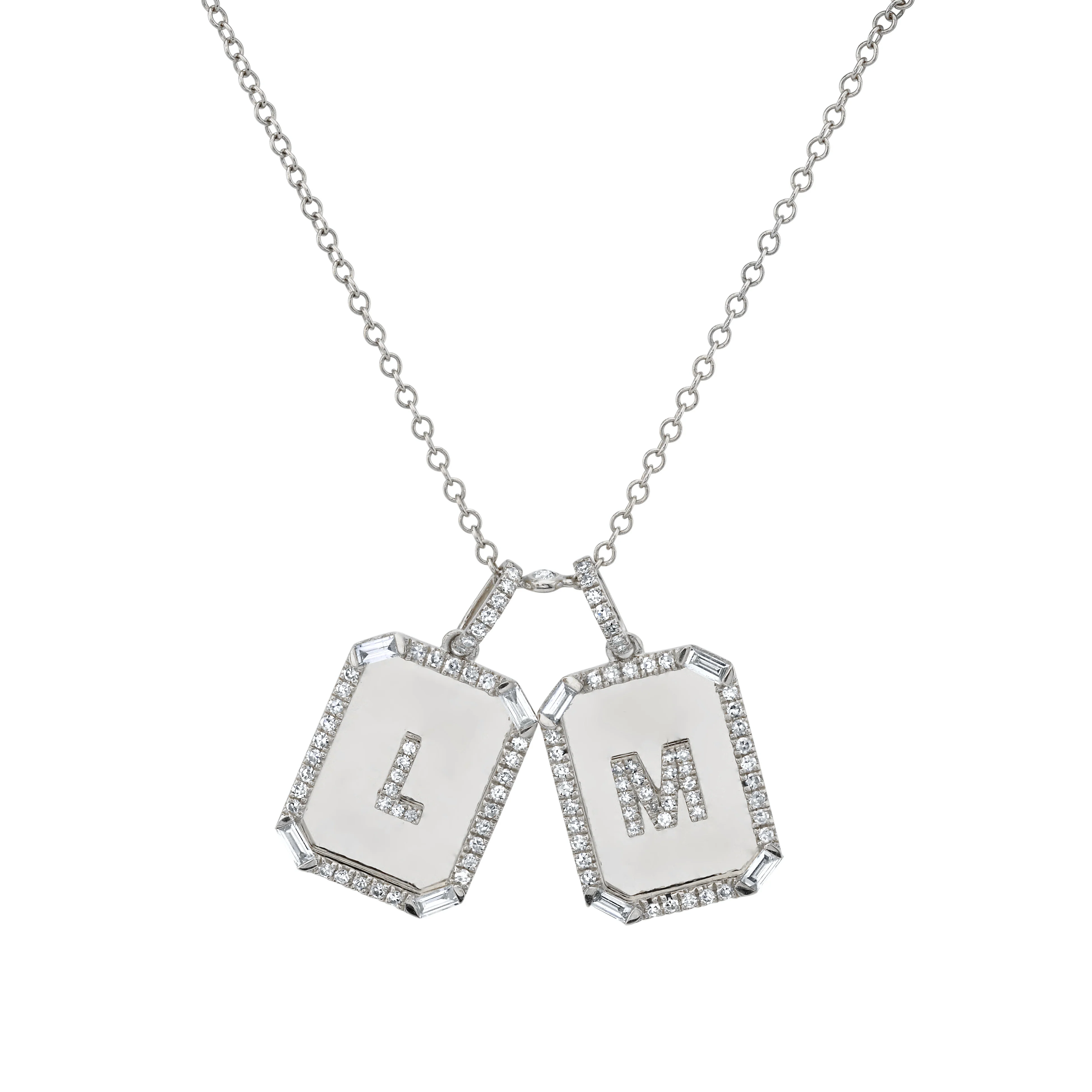 TWIN INITIAL MINI NAMEPLATE NECKLACE - Image 4
