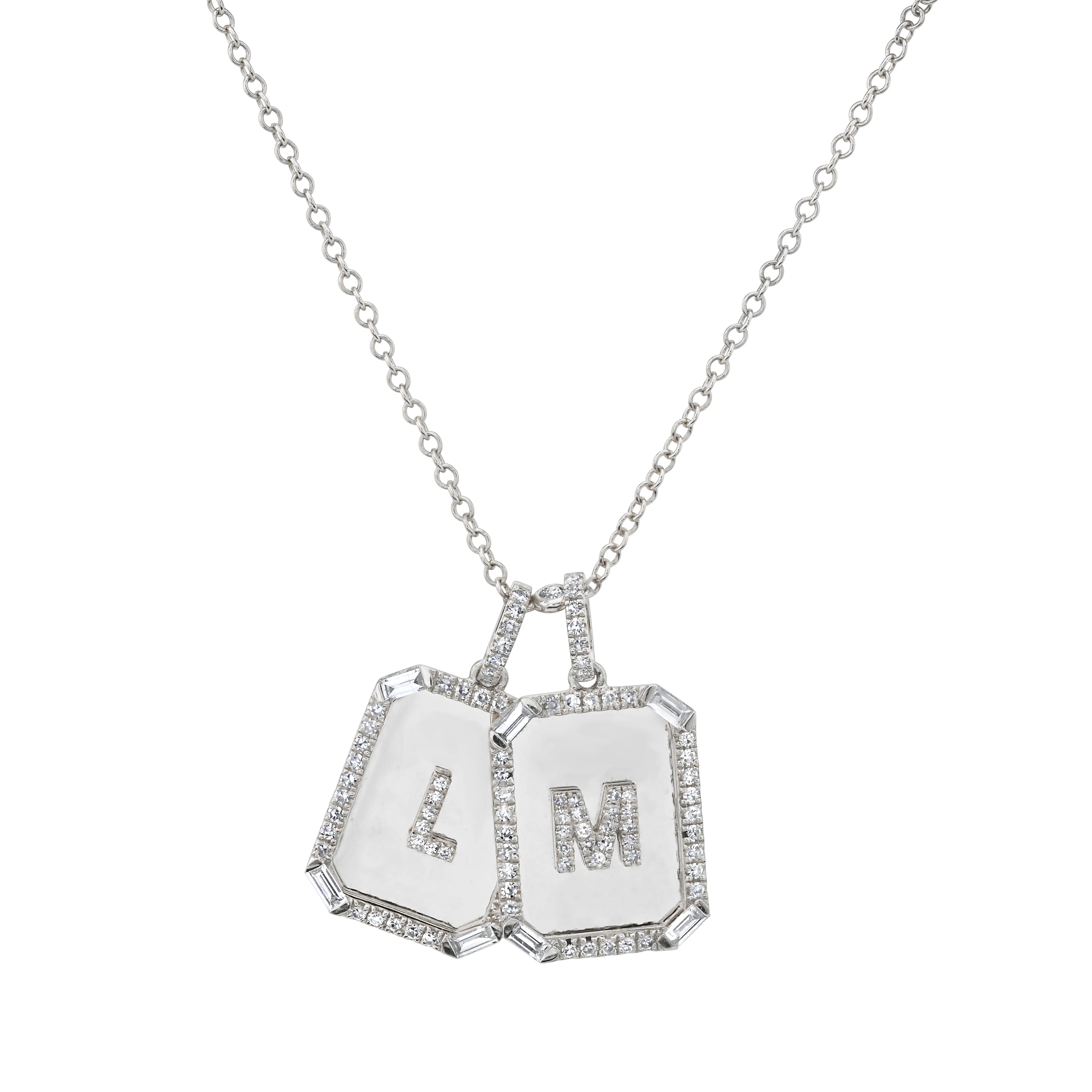TWIN INITIAL MINI NAMEPLATE NECKLACE - Image 5