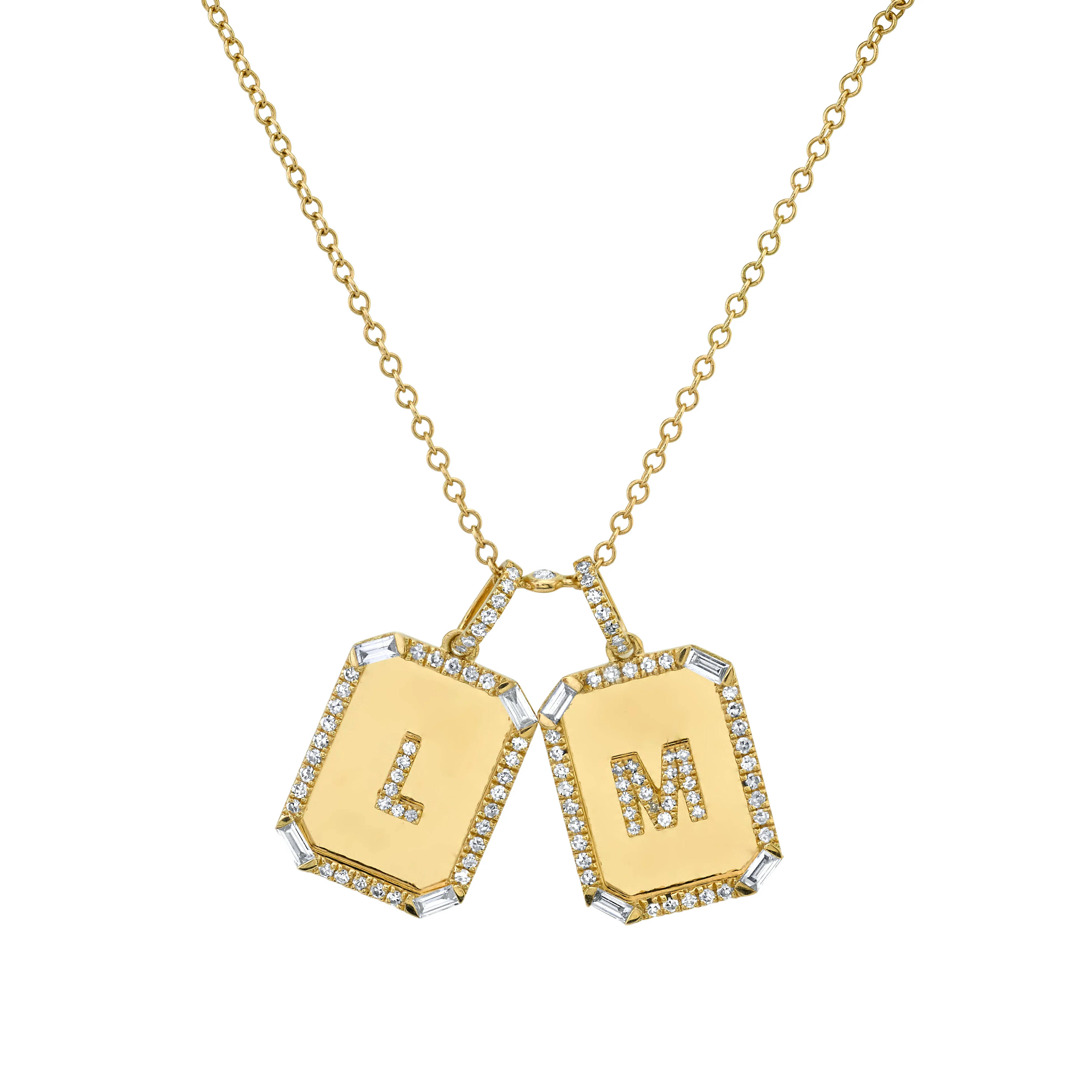 TWIN INITIAL MINI NAMEPLATE NECKLACE - Image 6