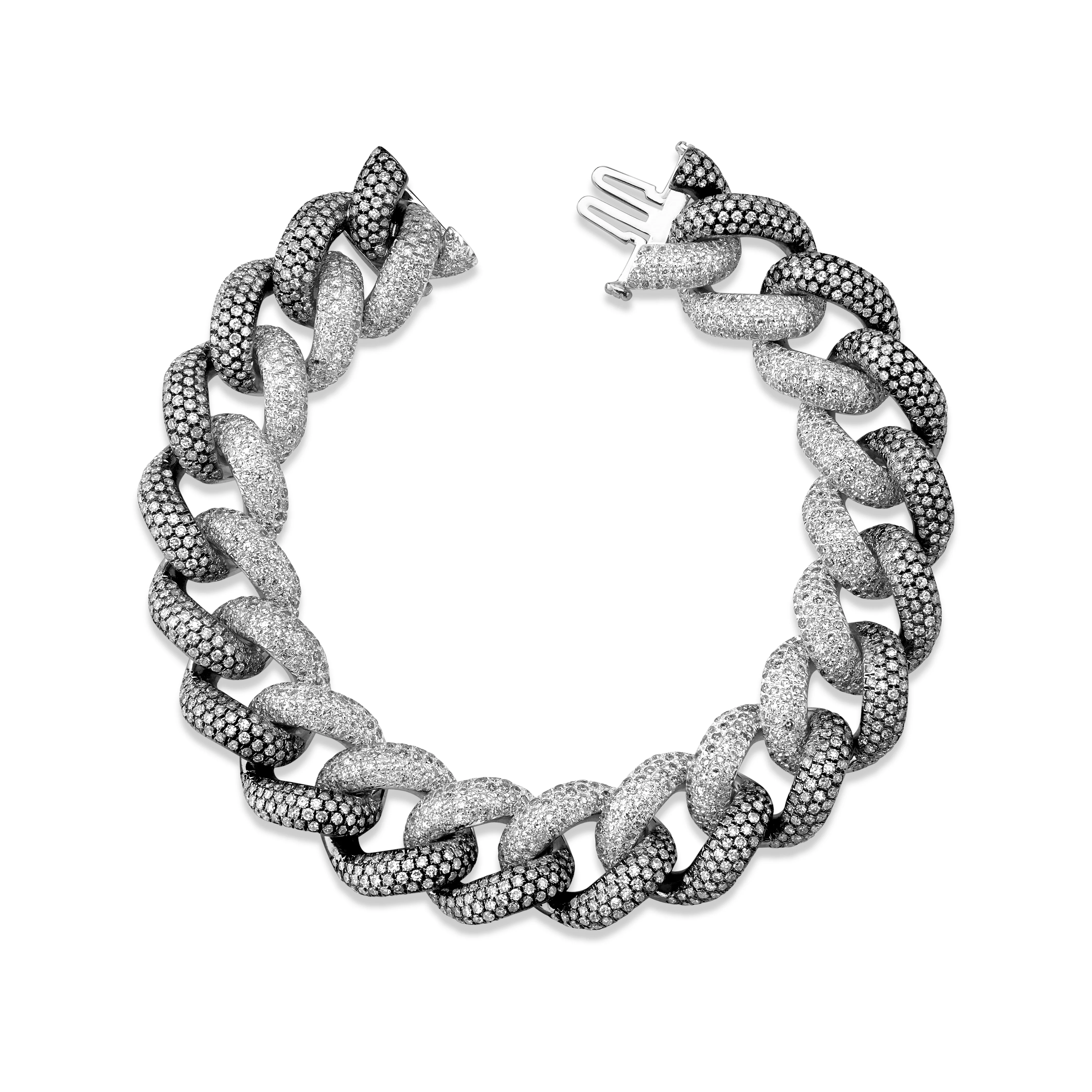 TWO-TONE JUMBO PAVE LINK BRACELET - Image 4