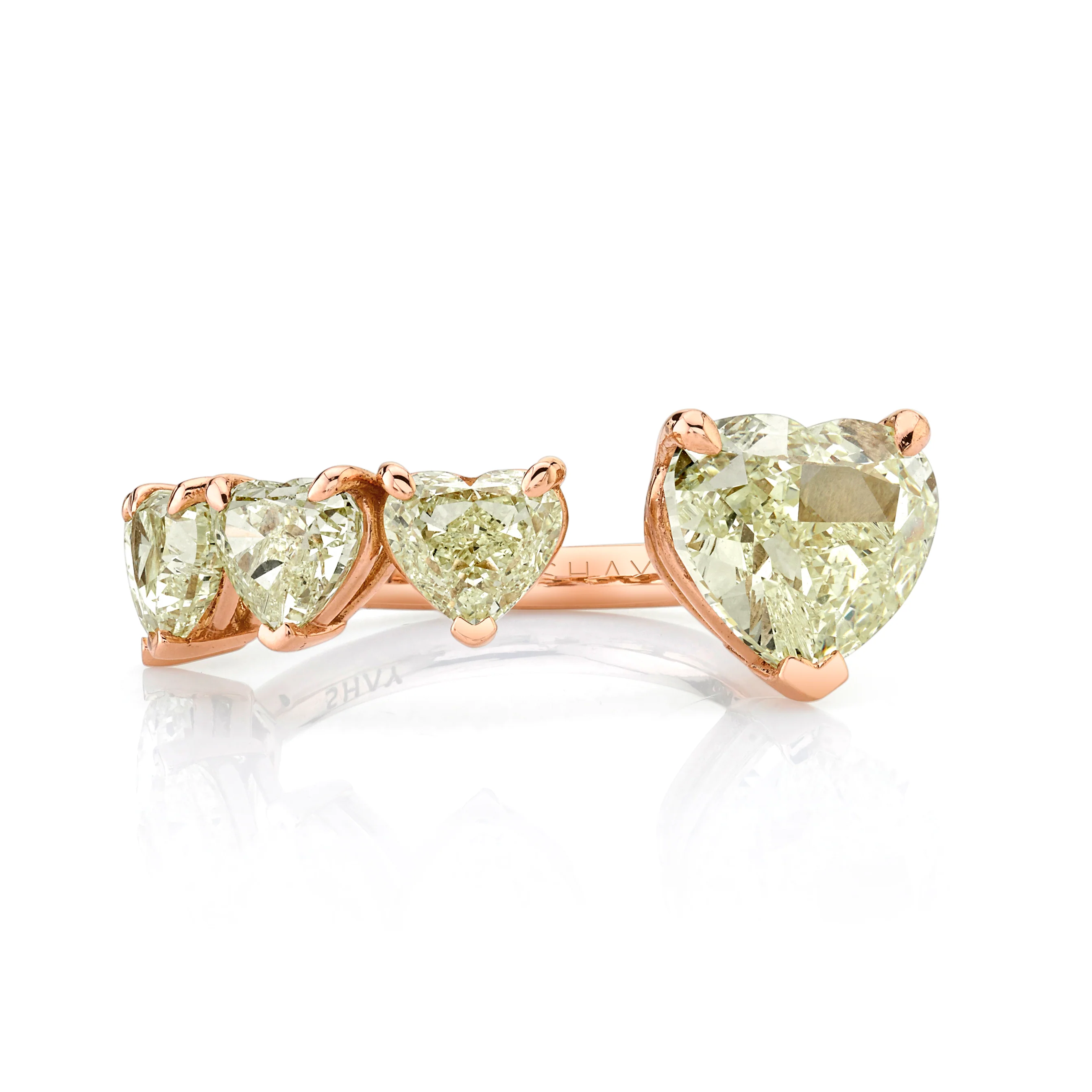 YELLOW DIAMOND FLOATING HEART RING - Image 4
