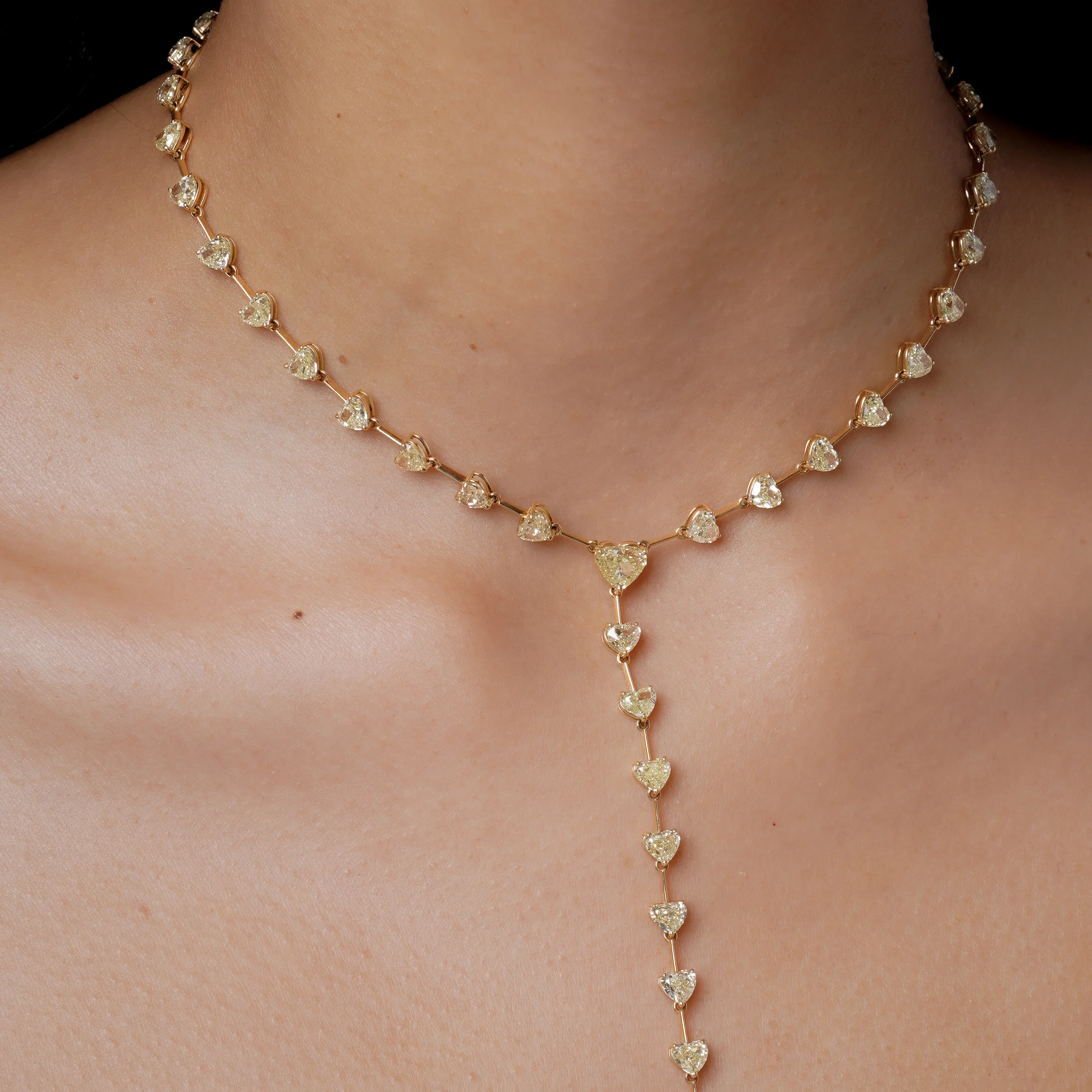 YELLOW DIAMOND HEART STATION Y NECKLACE - Image 2