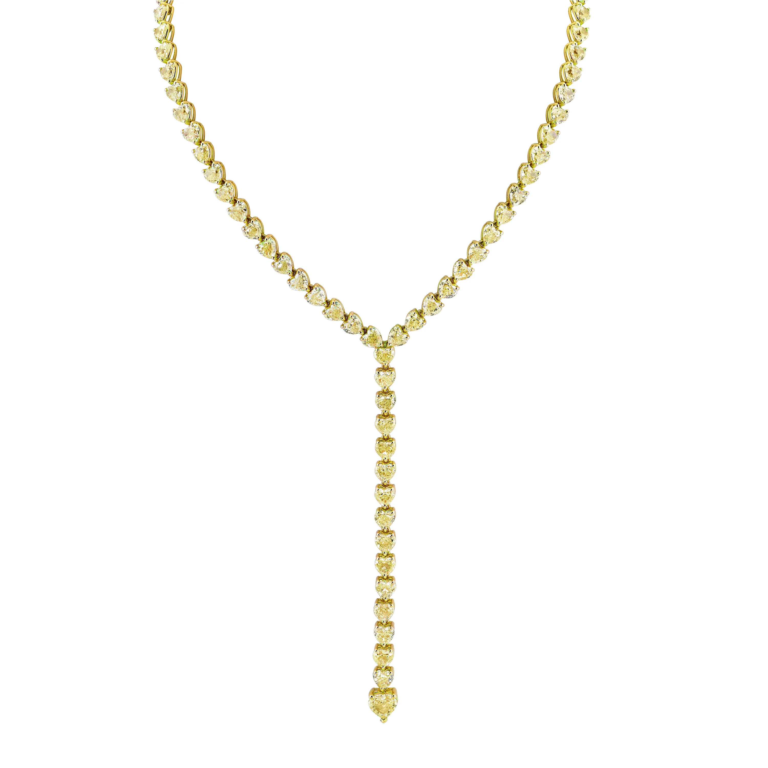 YELLOW DIAMOND HEART Y NECKLACE - Image 3