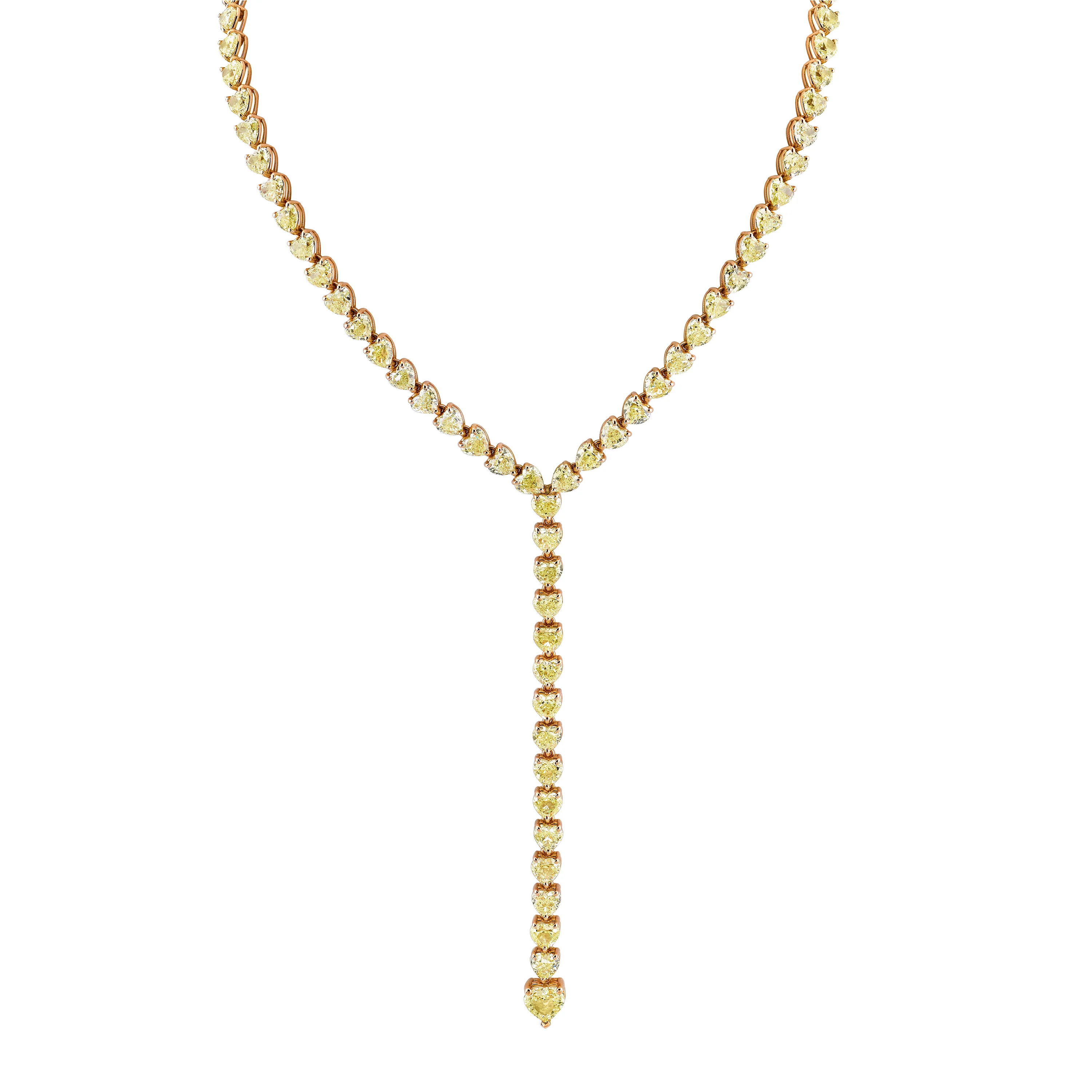 YELLOW DIAMOND HEART Y NECKLACE - Image 4
