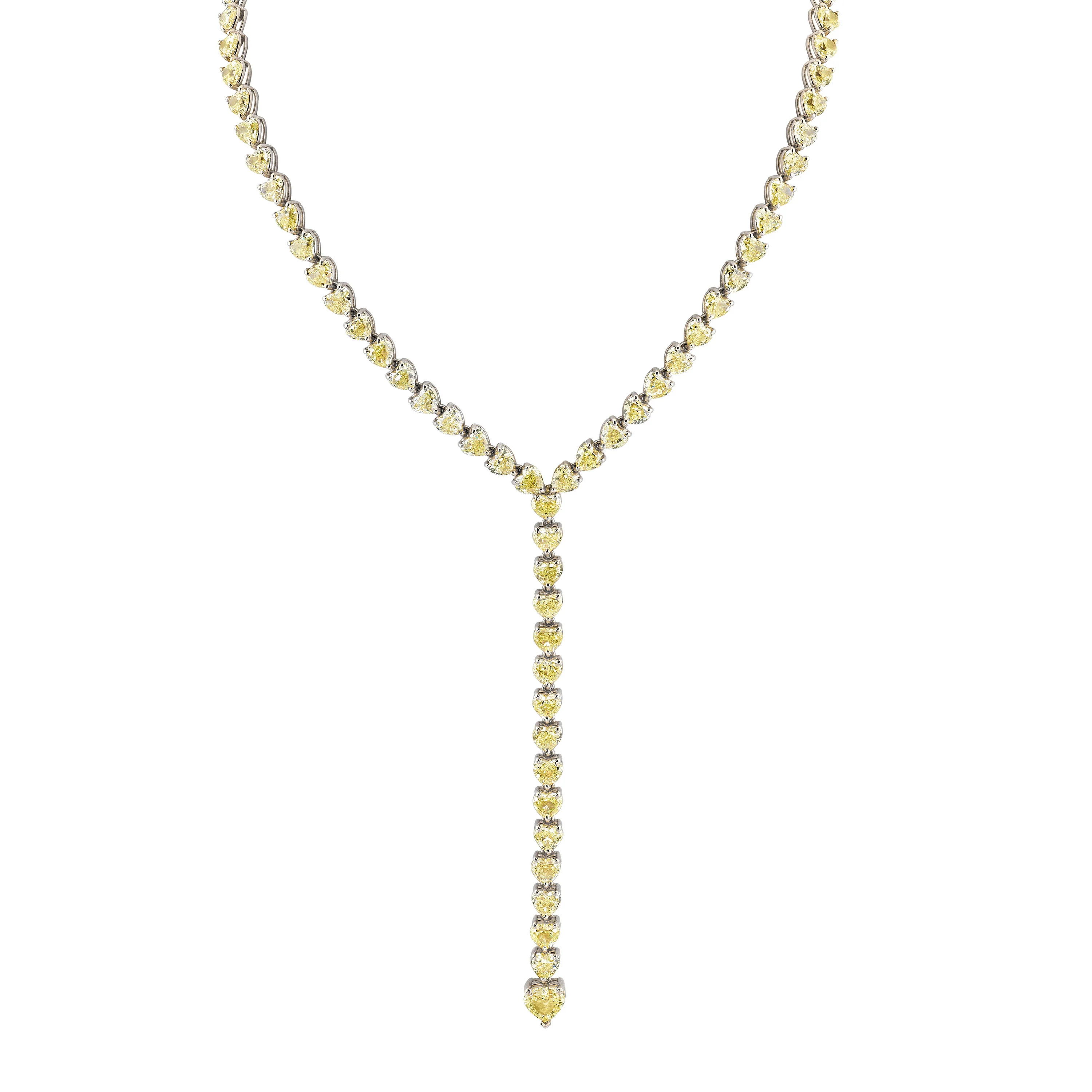 YELLOW DIAMOND HEART Y NECKLACE - Image 5